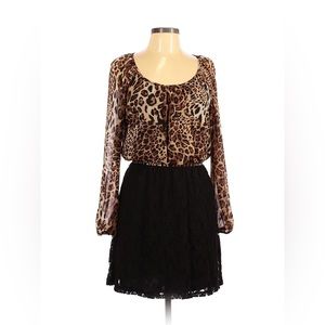 Leopard and Lace Size L Dress
